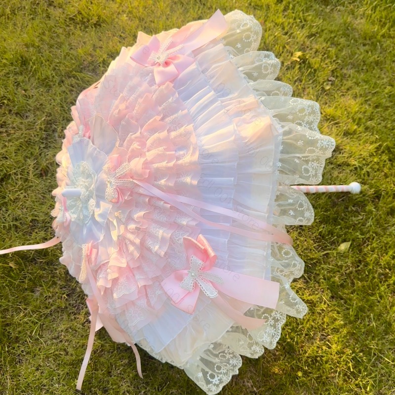 Photography Umbrella - Розово-белый зонтик в форме бабочки, ручная